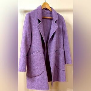 Elegant Lavender Women's Cape Coat 100% Wool Size M